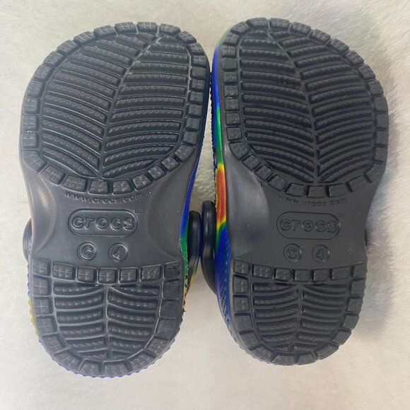 Crocs Kids Classic Tye-Dye Clogs Slip-On Shoes Comfortable Lightweight C4 - Picture 7 of 7